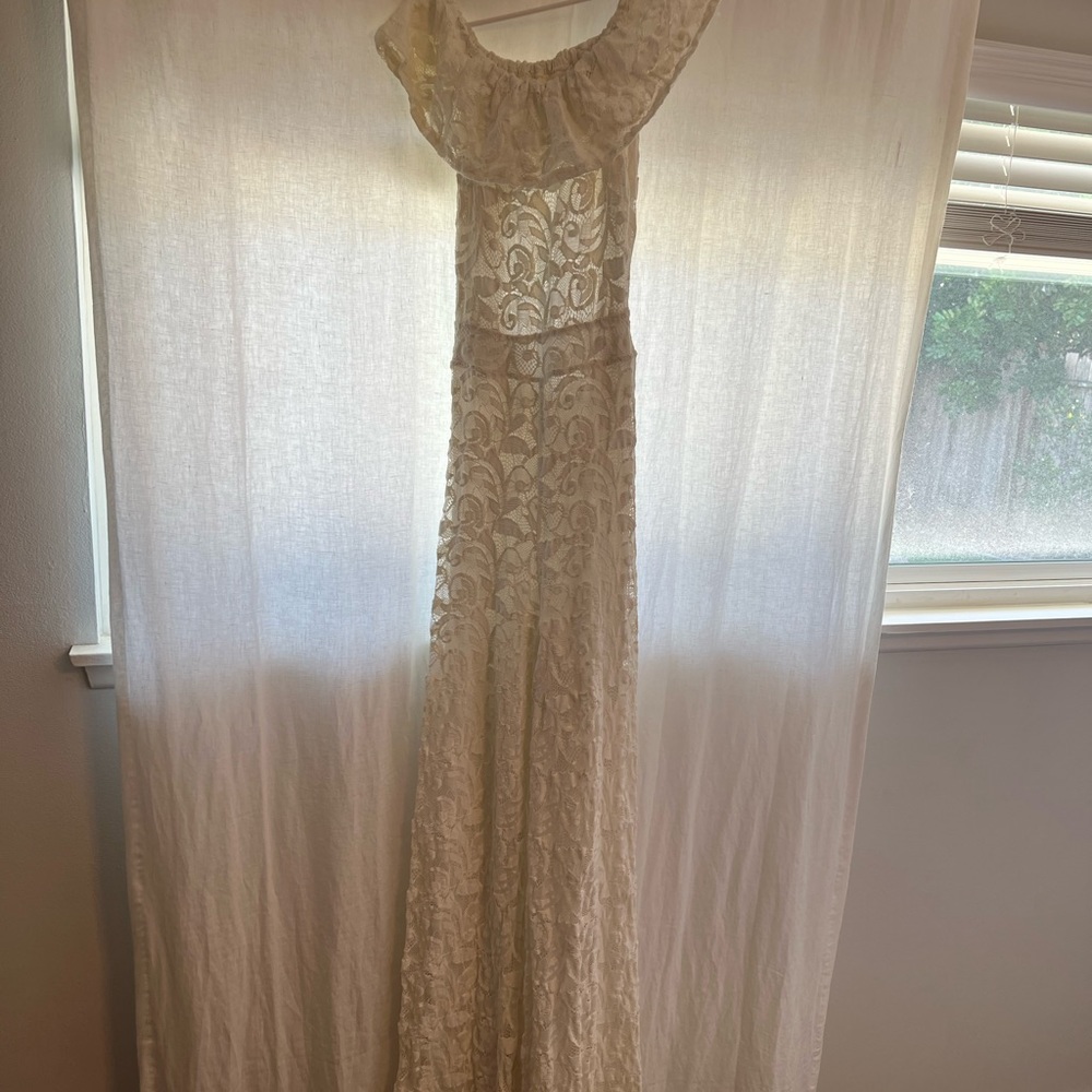 White Lace Nightcap Romper